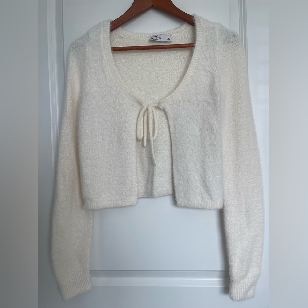 White Front-Tie Cardigan